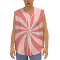 Pink Swirl Print Sleeveless Baseball Jersey