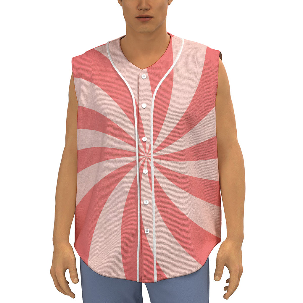 Pink Swirl Print Sleeveless Baseball Jersey