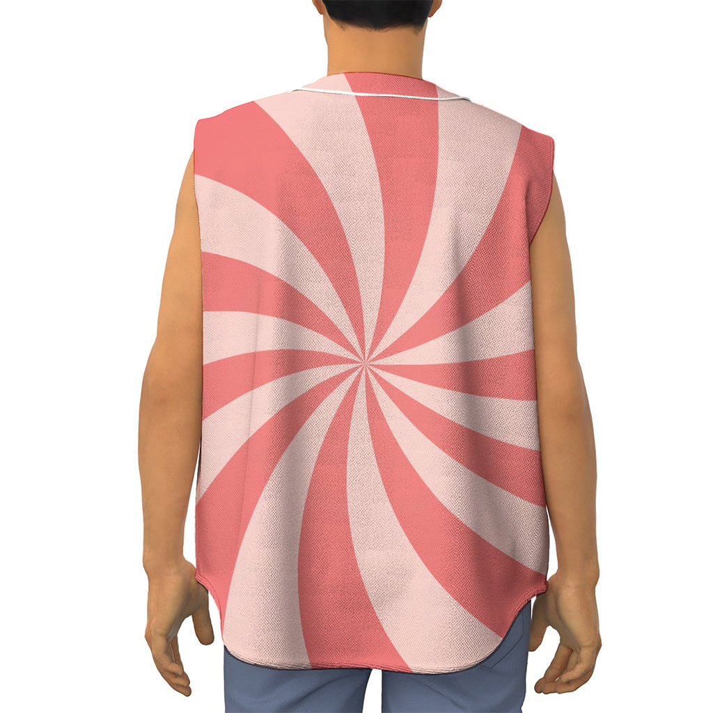Pink Swirl Print Sleeveless Baseball Jersey