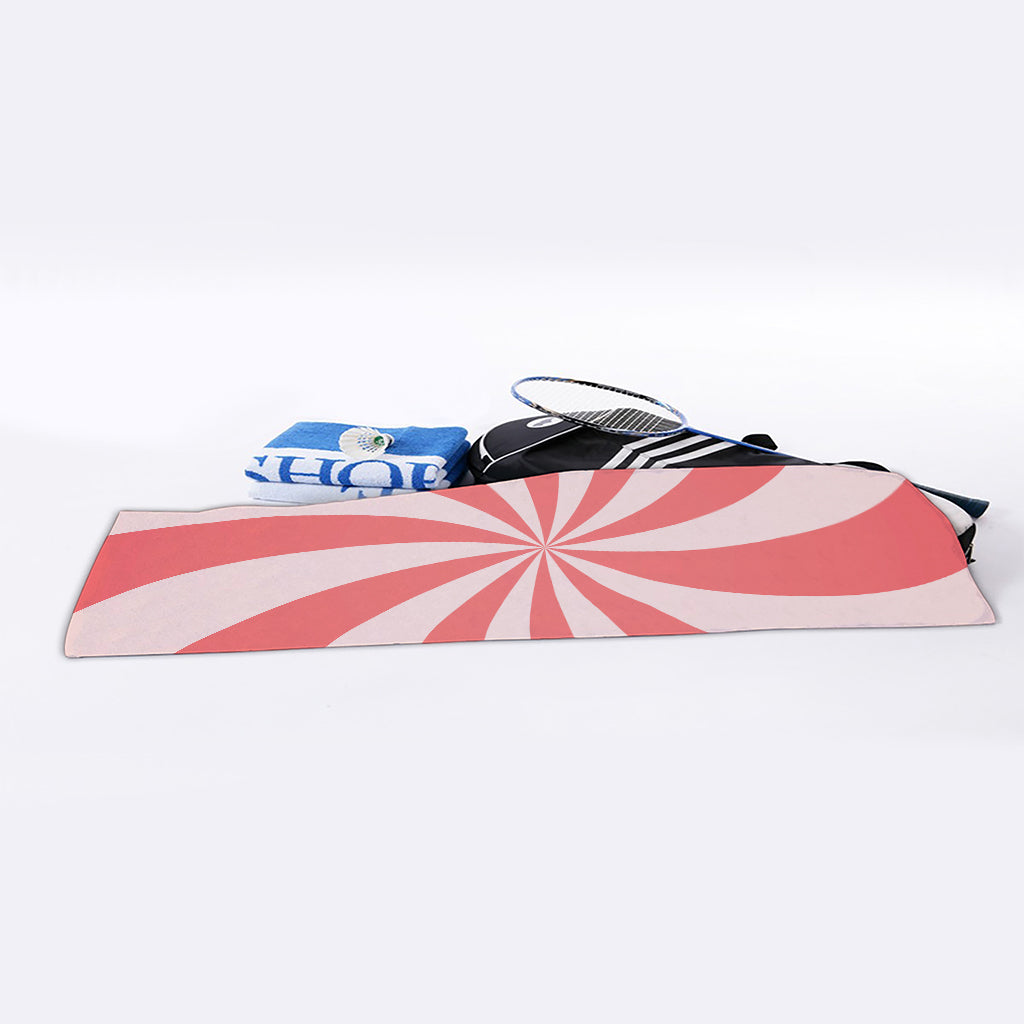 Pink Swirl Print Sports Towel