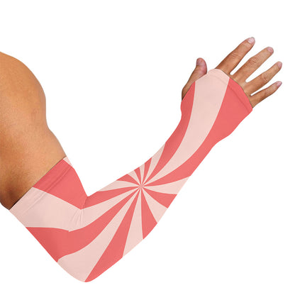 Pink Swirl Print Sun Protection Arm Sleeves