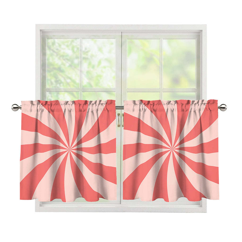 Pink Swirl Print Tier Curtains