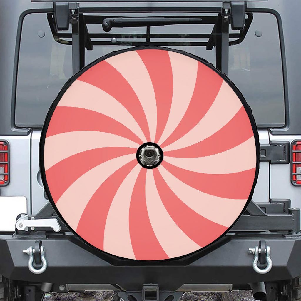 Pink Swirl Print Tire Cover With Camera Hole