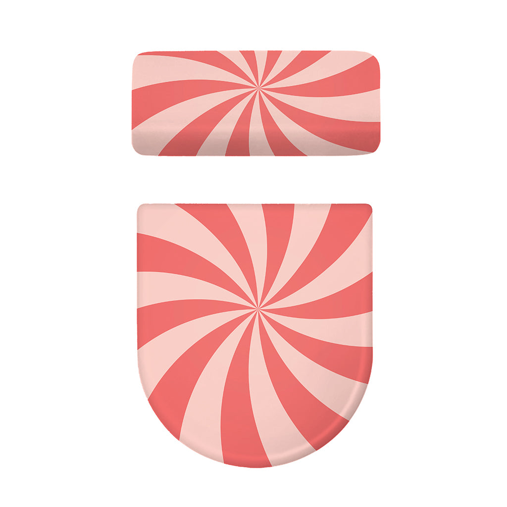 Pink Swirl Print Toilet Lid And Tank Cover Set