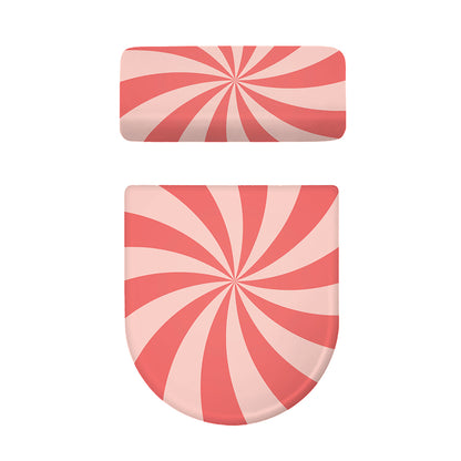 Pink Swirl Print Toilet Lid And Tank Cover Set