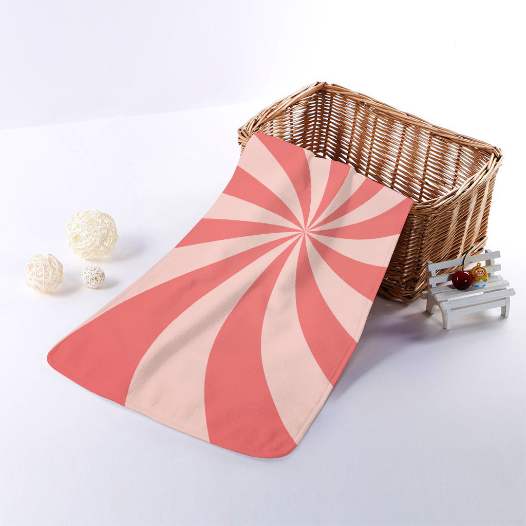 Pink Swirl Print Towel