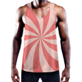 Pink Swirl Print Men's Workout Tank Top