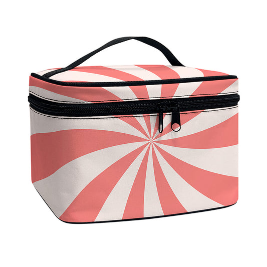 Pink Swirl Print Travel Makeup Bag