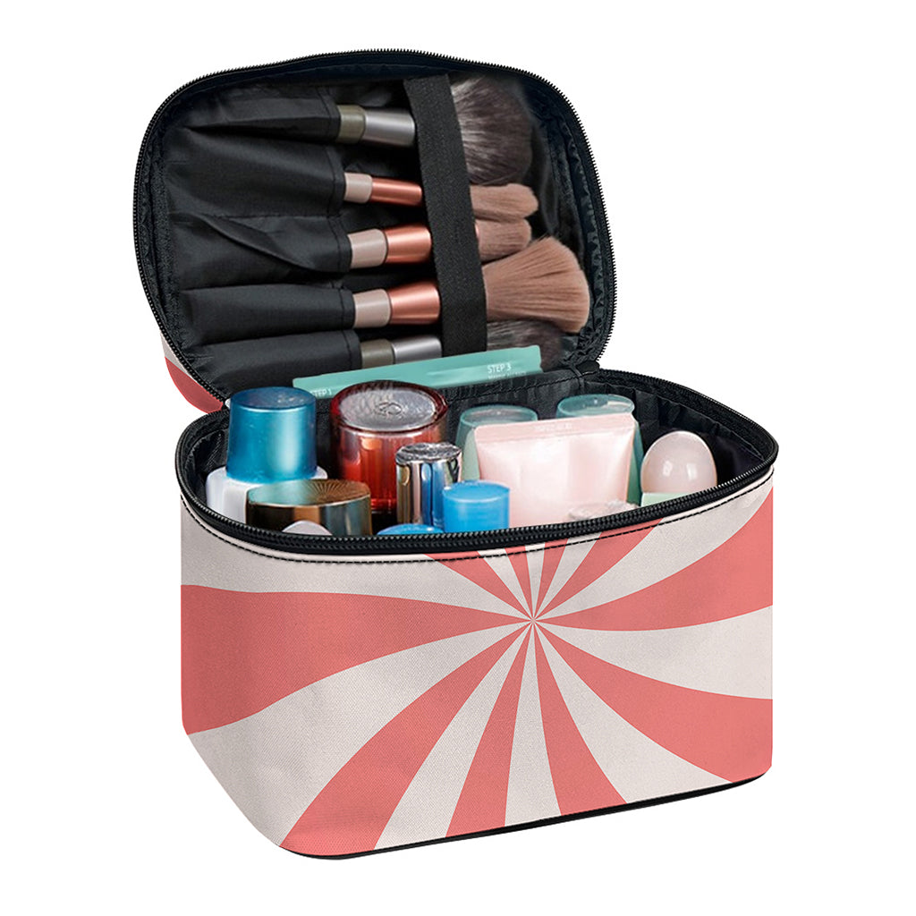 Pink Swirl Print Travel Makeup Bag