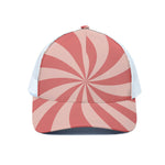 Pink Swirl Print White Mesh Trucker Cap