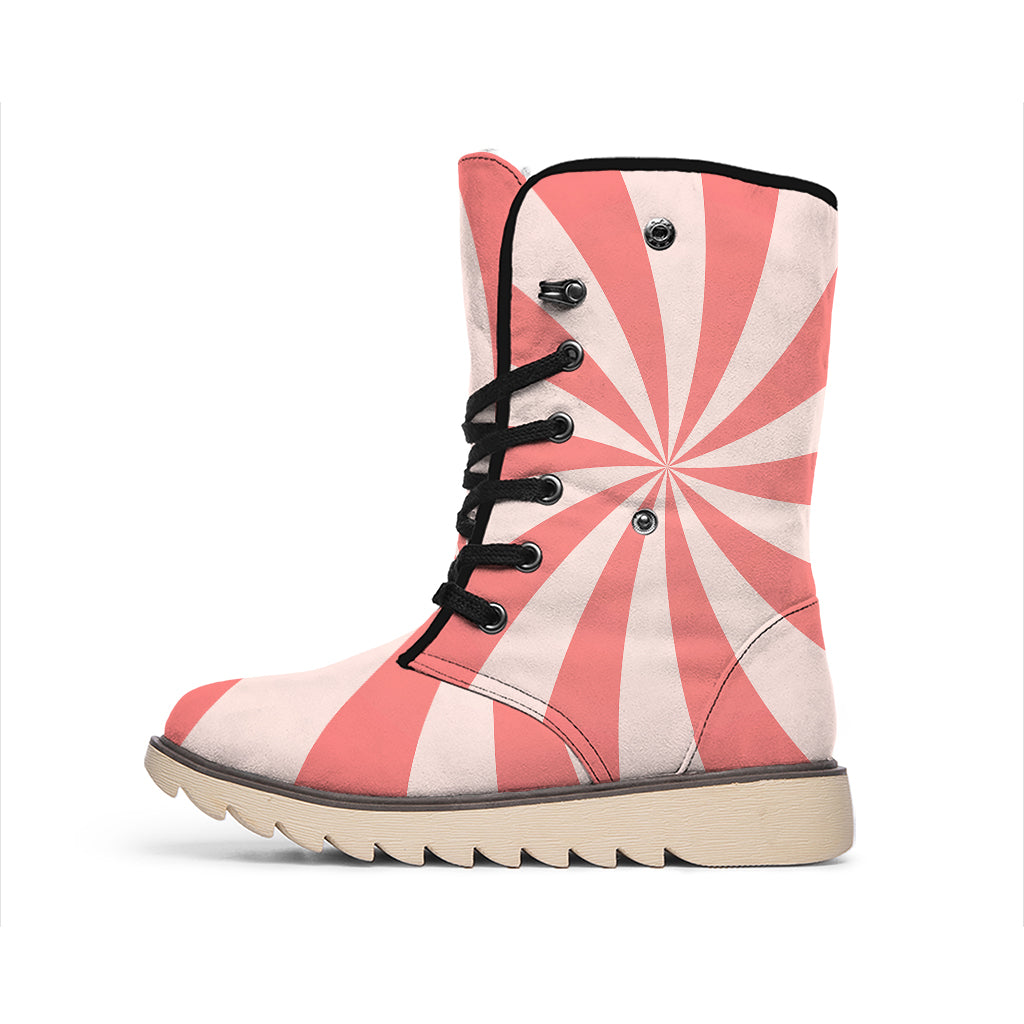 Pink Swirl Print Winter Boots