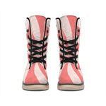 Pink Swirl Print Winter Boots