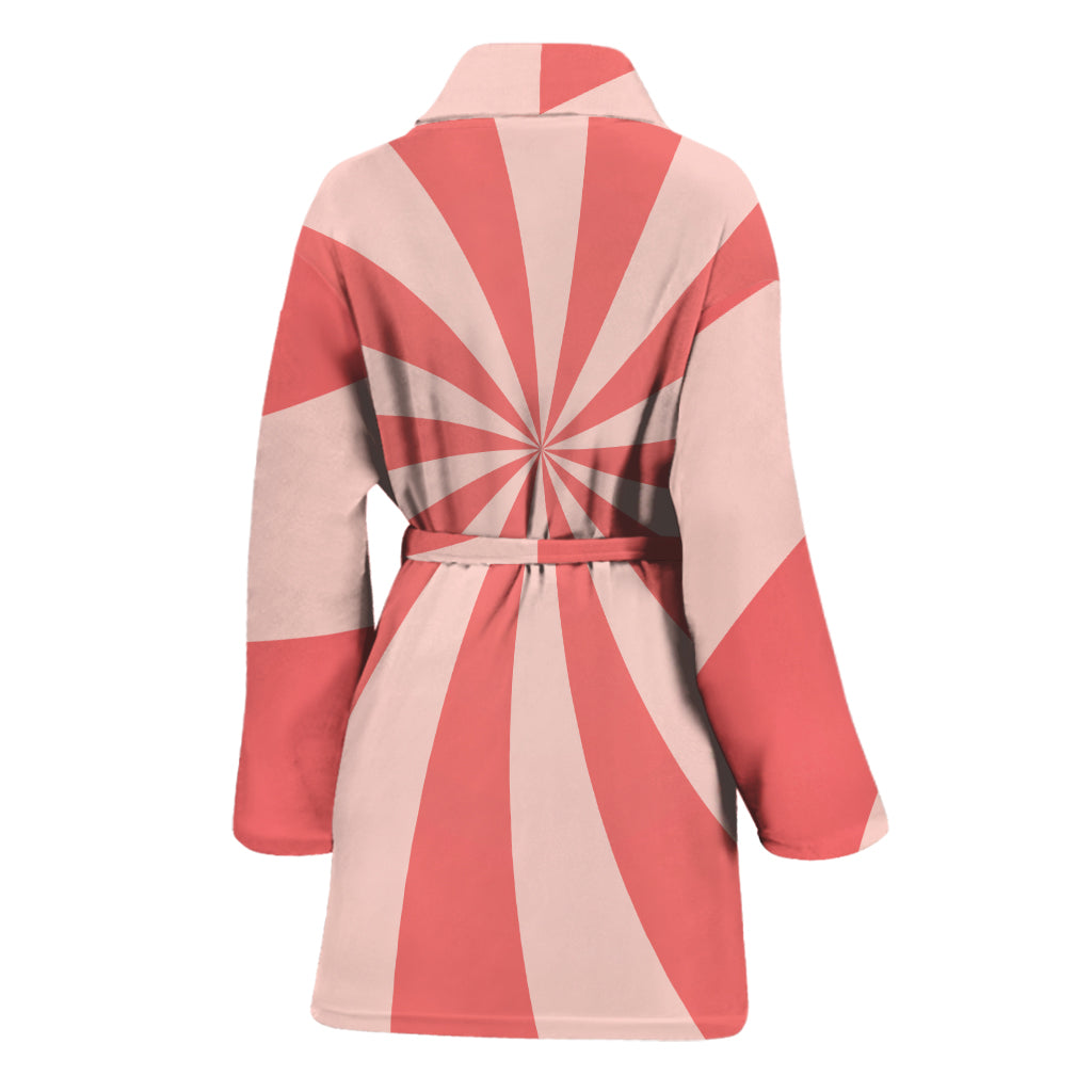 Pink Swirl Print Women's Bathrobe