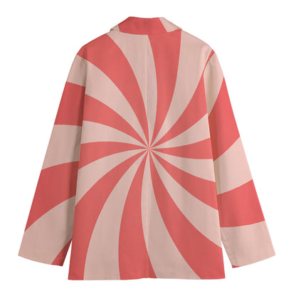 Pink Swirl Print Women's Blazer