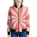 Pink Swirl Print Women's Bomber Jacket
