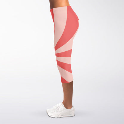 Pink Swirl Print Women's Capri Leggings