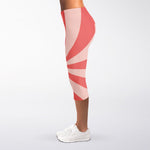 Pink Swirl Print Women's Capri Leggings
