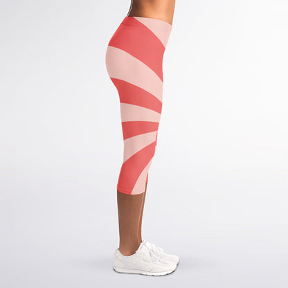 Pink Swirl Print Women's Capri Leggings
