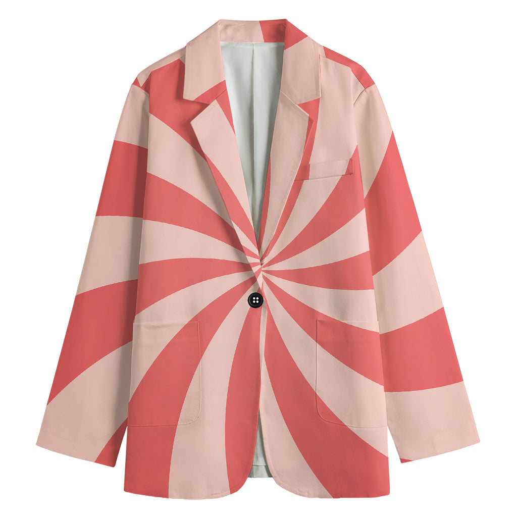 Pink Swirl Print Women's Cotton Blazer