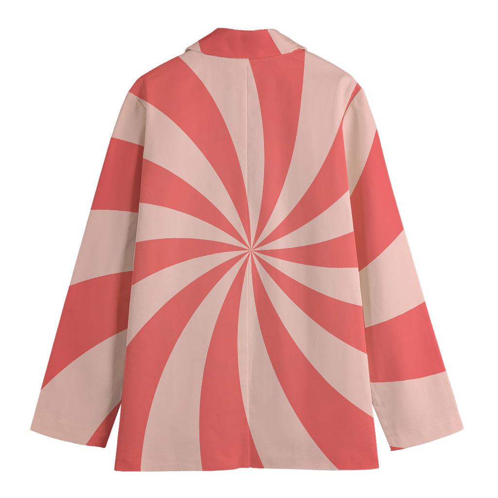 Pink Swirl Print Women's Cotton Blazer