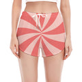 Pink Swirl Print Women's Split Running Shorts