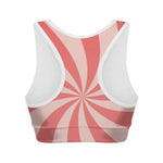 Pink Swirl Print Women's Sports Bra