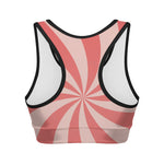 Pink Swirl Print Women's Sports Bra