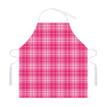 Pink Tartan Pattern Print Adjustable Apron