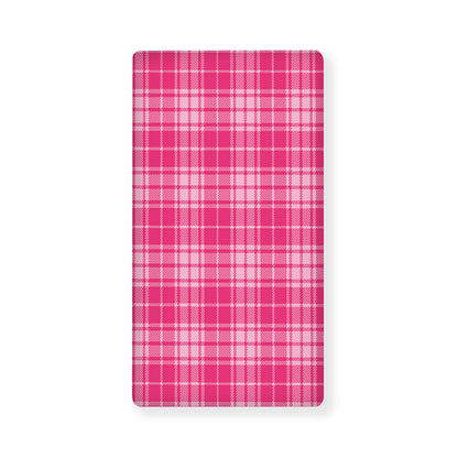 Pink Tartan Pattern Print Baby Crib Sheet