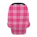Pink Tartan Pattern Print Baby Seat Cover