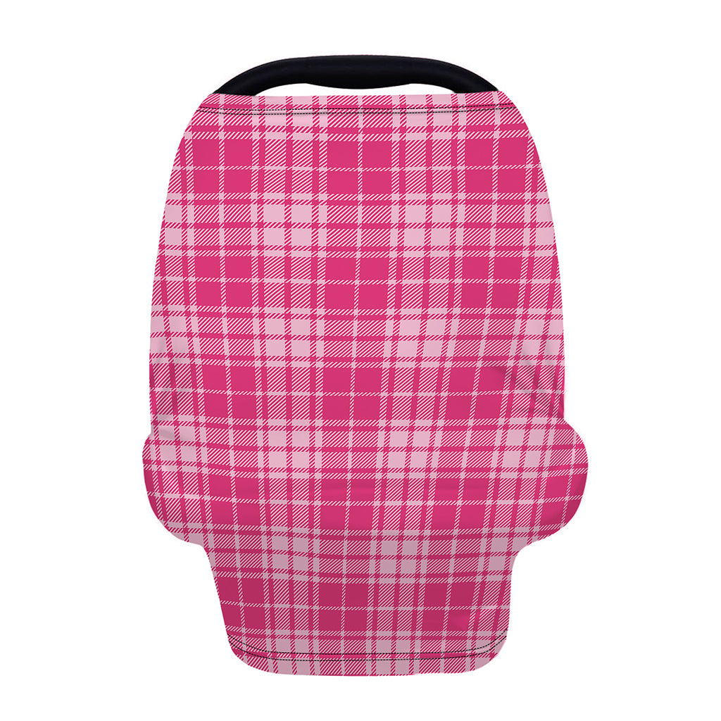 Pink Tartan Pattern Print Baby Seat Cover