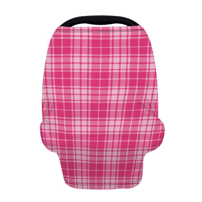 Pink Tartan Pattern Print Baby Seat Cover