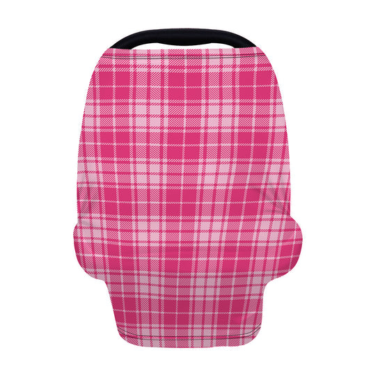 Pink Tartan Pattern Print Baby Seat Cover