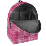 Pink Tartan Pattern Print Backpack
