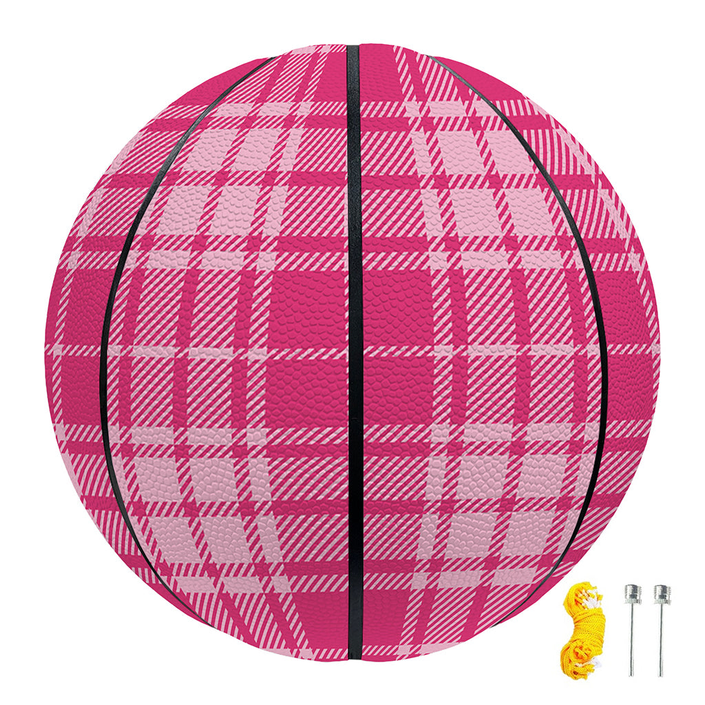 Pink Tartan Pattern Print Basketball