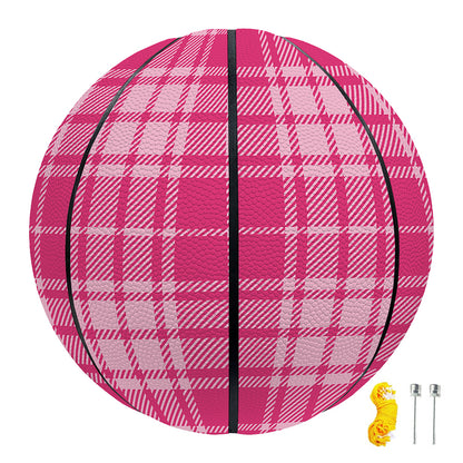 Pink Tartan Pattern Print Basketball