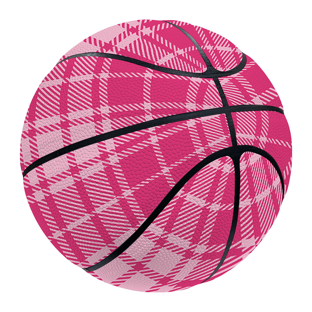 Pink Tartan Pattern Print Basketball