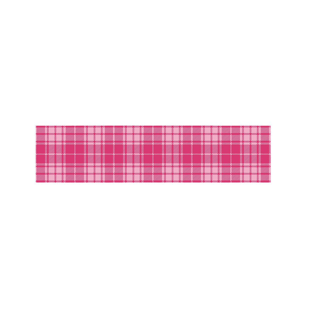 Pink Tartan Pattern Print Bed Runner