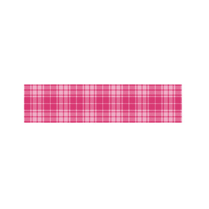 Pink Tartan Pattern Print Bed Runner