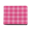 Pink Tartan Pattern Print Bifold Wallet