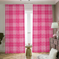 Pink Tartan Pattern Print Dimout Pencil Pleat Curtains