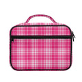 Pink Tartan Pattern Print Briefcase Bible Bag