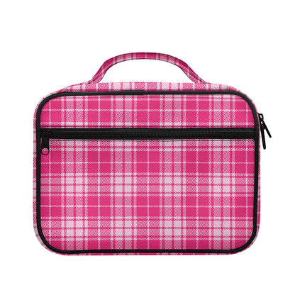 Pink Tartan Pattern Print Briefcase Bible Bag