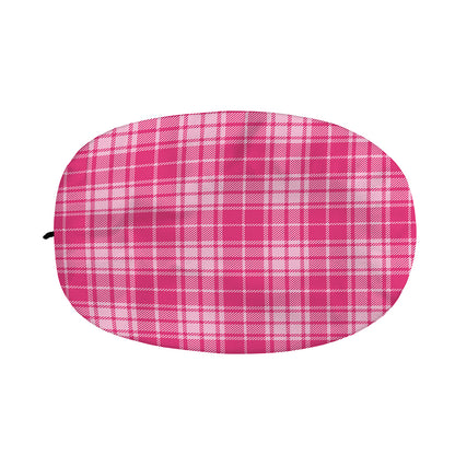 Pink Tartan Pattern Print Car Side Mirror Covers