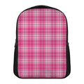 Pink Tartan Pattern Print Casual Backpack