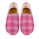 Pink Tartan Pattern Print Casual Shoes