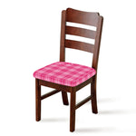 Pink Tartan Pattern Print Chair Cushion Cover