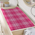 Pink Tartan Pattern Print Changing Pad Cover