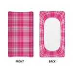 Pink Tartan Pattern Print Changing Pad Cover