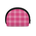 Pink Tartan Pattern Print Coin Purse